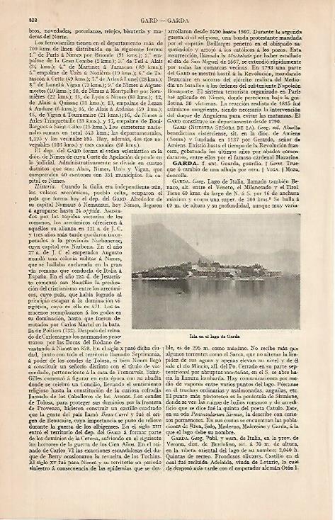 LAMINA ESPASA 24875: Isla en el lago de Garda