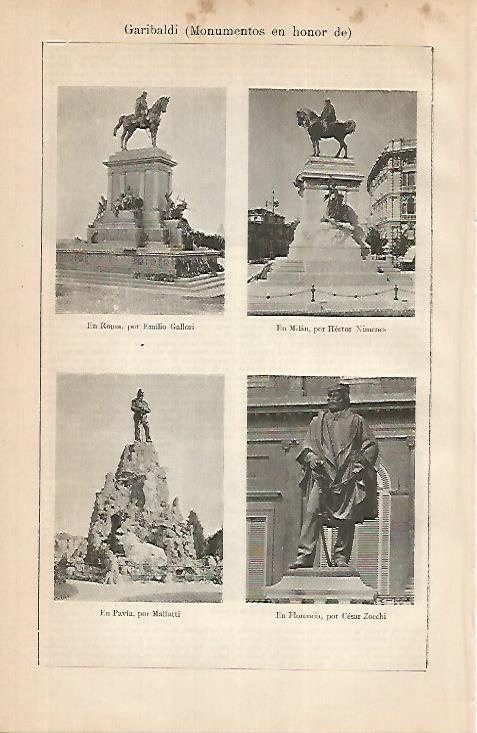 LAMINA ESPASA 24881: Monumentos a Garibaldi
