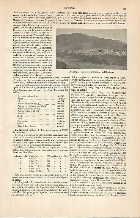 LAMINA ESPASA 24888: Vista de La Garriga y del Montseny