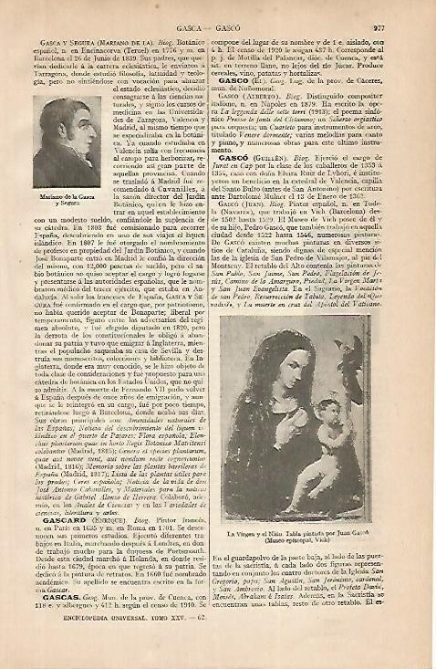 LAMINA ESPASA 24899: La Virgen y el Niño por J. Gasco