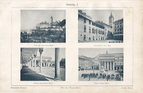 LAMINA ESPASA 24937: Vistas de Genova