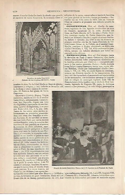 LAMINA ESPASA 24941: Sepulcro de Santa Genoveva en Paris