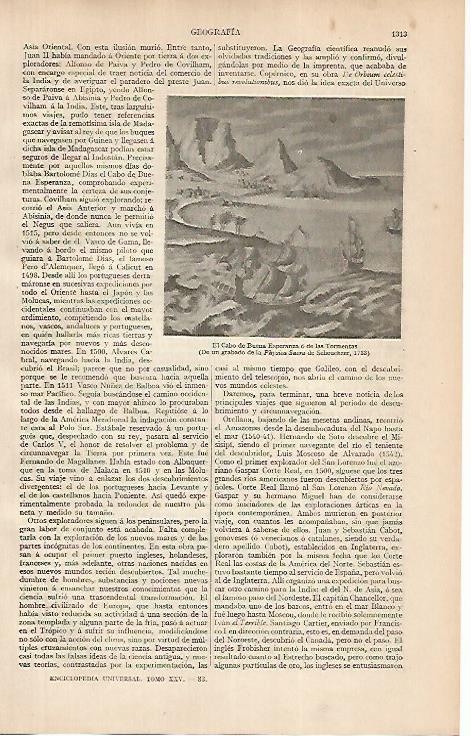 LAMINA ESPASA 24942: El Cabo de Buena Esperanza o de las Tormentas