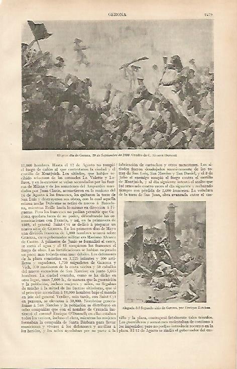 LAMINA ESPASA 24966: El gran dia de Gerona por C. Alvarez Dumont