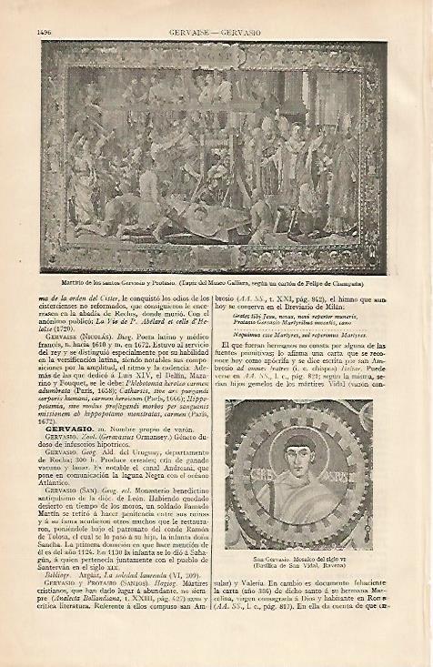 LAMINA ESPASA 24968: Martirio de los santos Gervasio y Potasio