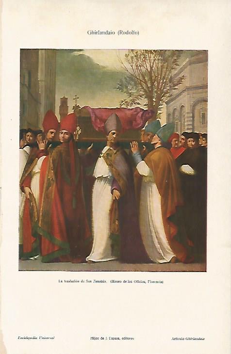 LAMINA ESPASA 24980: La traslacion de San Zenobio por R. Ghirlandaio