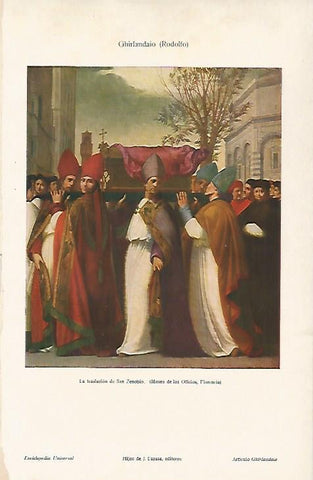 LAMINA ESPASA 24980: La traslacion de San Zenobio por R. Ghirlandaio