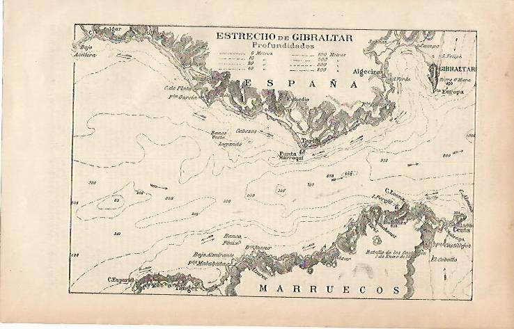 LAMINA ESPASA 24989: Mapa del Estrecho de Gibraltar