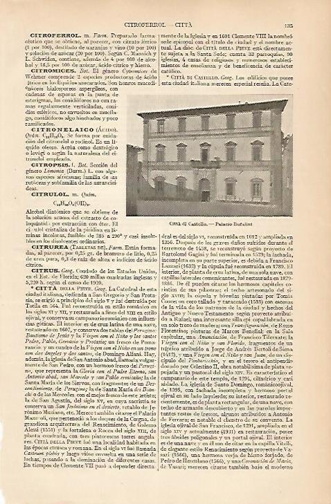 LAMINA ESPASA 24995: Palacio Bufalini en Citta di Castello
