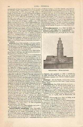LAMINA ESPASA 24998: Faro del fuerte de Civitavecchia