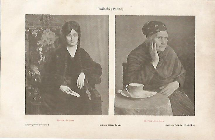 LAMINA ESPASA 25012: Retrato de joven y La vieja de la taza por Pedro Collado