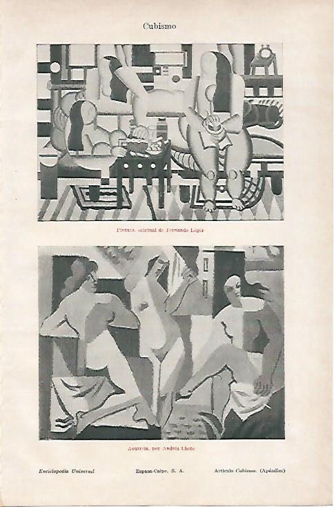 LAMINA ESPASA 25062: Pintura por F. Leger y Acuarela por A. Lhote
