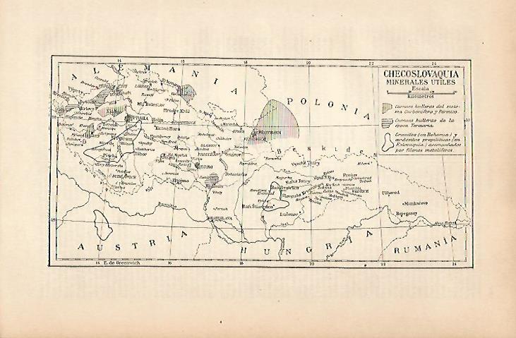 LAMINA ESPASA 25074: Mapa de Checoslovaquia