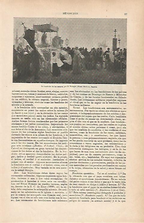 LAMINA ESPASA 25135: La bendicion de los campos por S. Viniegra