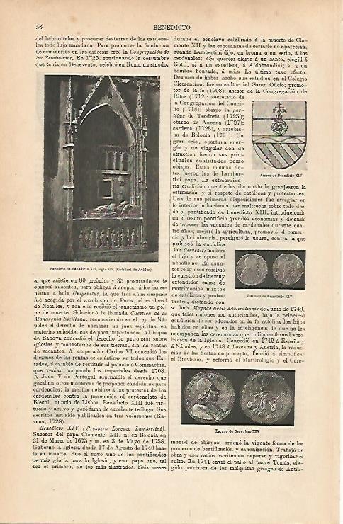 LAMINA ESPASA 25136: Sepulcro de Benedicto XII en la Catedral de Aviñon