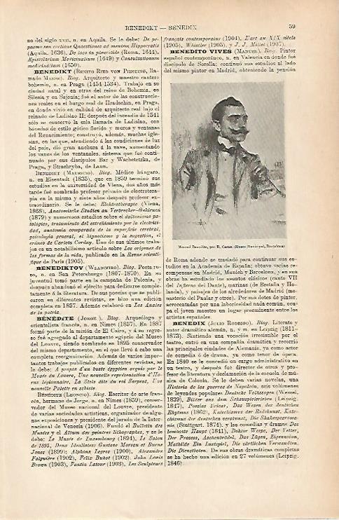 LAMINA ESPASA 25138: Manuel Benedito por Ramon Casas