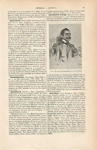 LAMINA ESPASA 25138: Manuel Benedito por Ramon Casas
