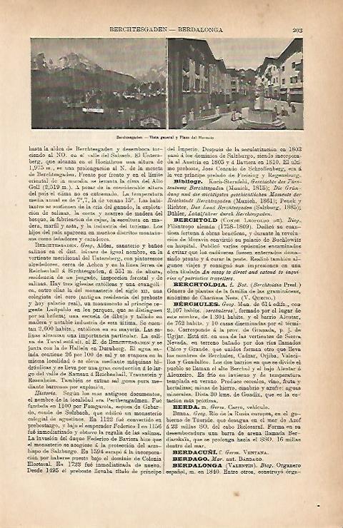 LAMINA ESPASA 25156: Vista y Plaza del Mercado de Berchtesgaden