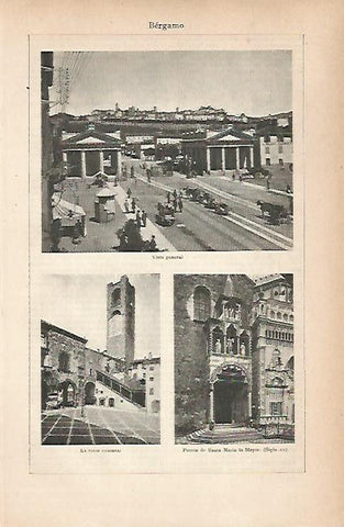 LAMINA ESPASA 25163: Vistas de Bergamo