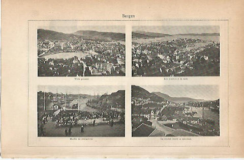 LAMINA ESPASA 25165: Vistas de Bergen
