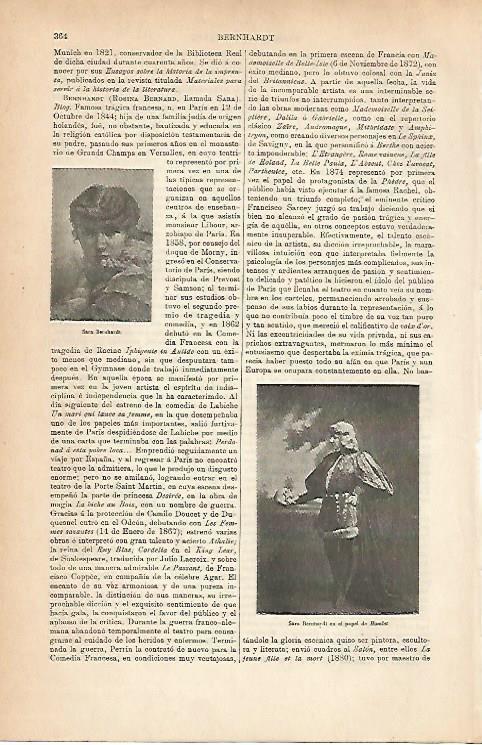 LAMINA ESPASA 25191: Sara Bernhardt en el papel de Hamlet
