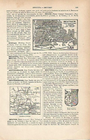 LAMINA ESPASA Alemania 25221: Plano de Beuthen Alemania