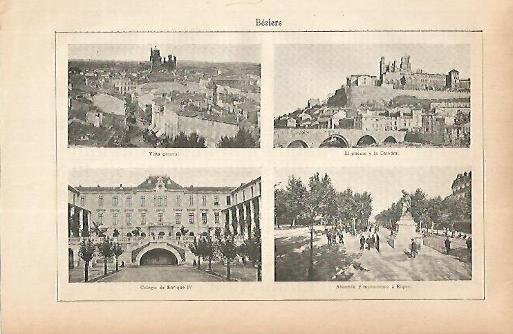 LAMINA ESPASA 25228: Vistas de Beziers Francia