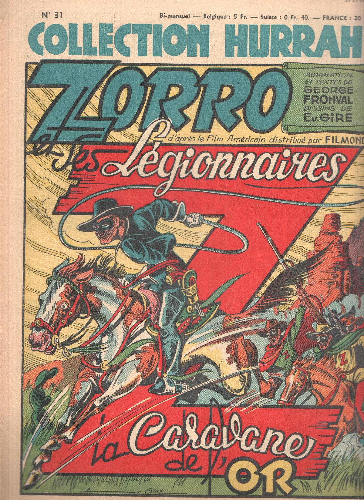 Collection HURRAH!, Numero 31: ZORRO et les Legionnaires - La Caravane de l'Or (1949)