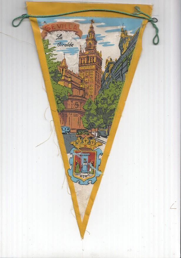 BANDERIN: SEVILLA - Ilustracion de La Giralda de Sevilla y escudo de la localidad