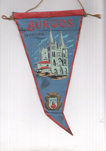 BANDERIN: BURGOS - Ilustracion de la Catedral de Burgos y escudo de la localidad