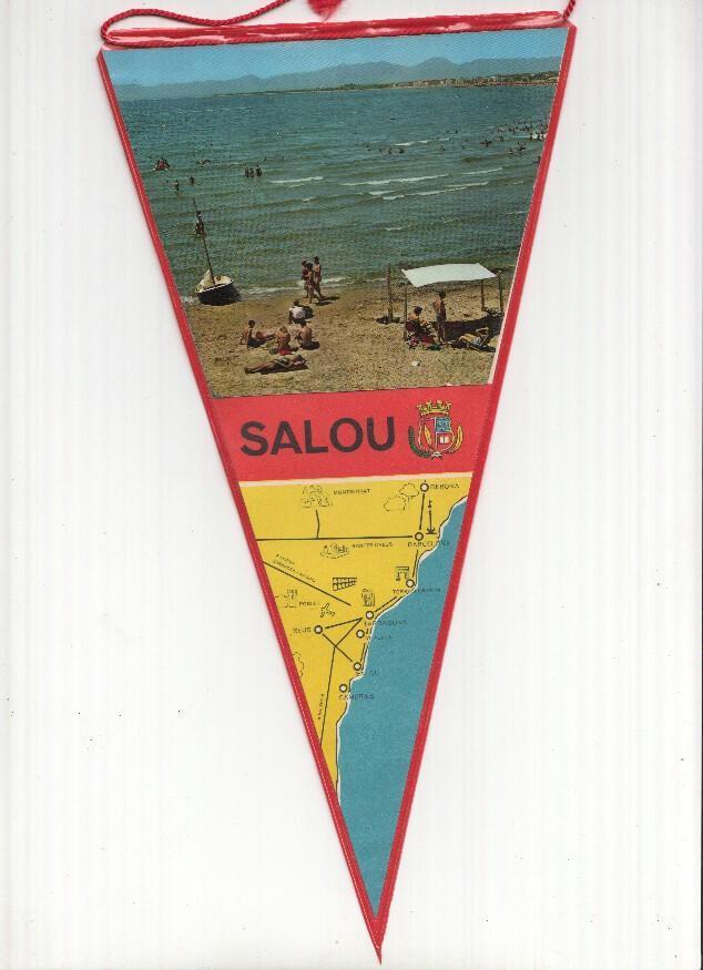 BANDERIN: SALOU - Imagen de la playa de Salou y mapa en parte inferior