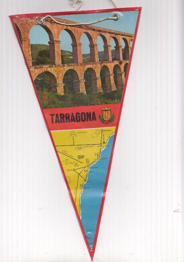 BANDERIN: TARRAGONA - Imagen del Acueducto de Tarragona y Mapa de Barcelona a Cambrils