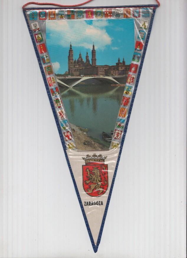 Banderin: ZARAGOZA - Imagen de la Basilica del Pilar y escudo de la localidad de Zaragoza