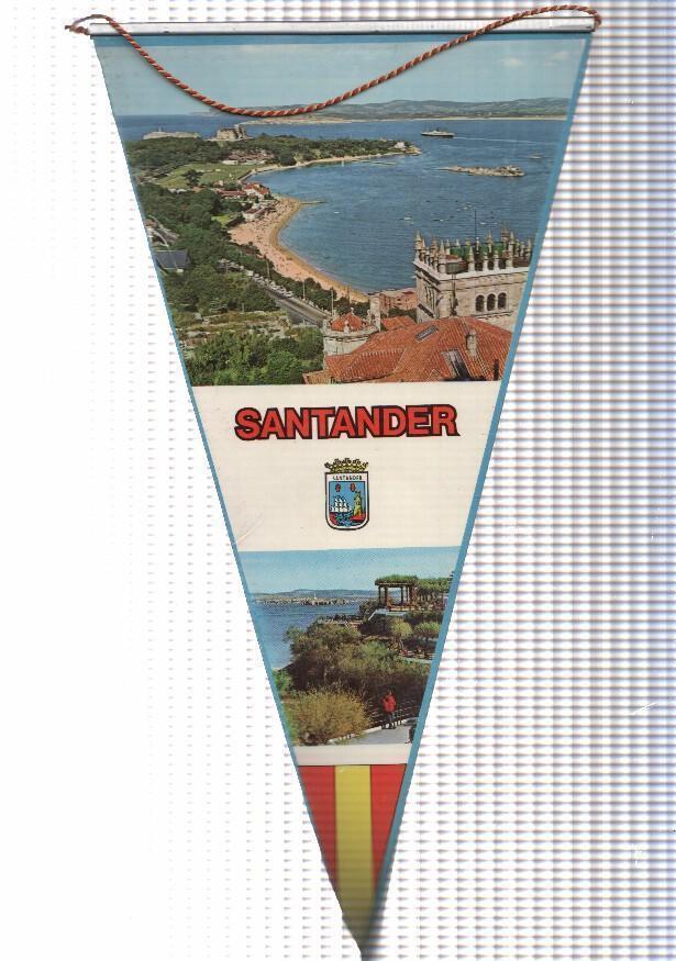 BANDERIN: SANTANDER - Imagen aerea de la Ciudad de Santander. Ilustracion de Mapa en trasera