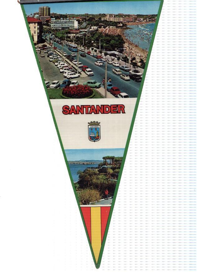 BANDERIN: SANTANDER - Diferentes vistas a doble cara, Avenida Castañeda y Gran Hotel Sardinero