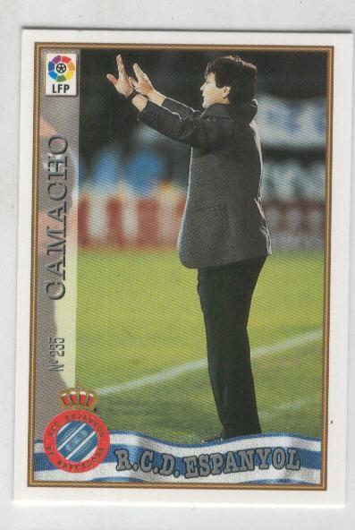 Cromo Liga 97/98: R.C.D.Espanyol numero 235: Camacho (entrenador)