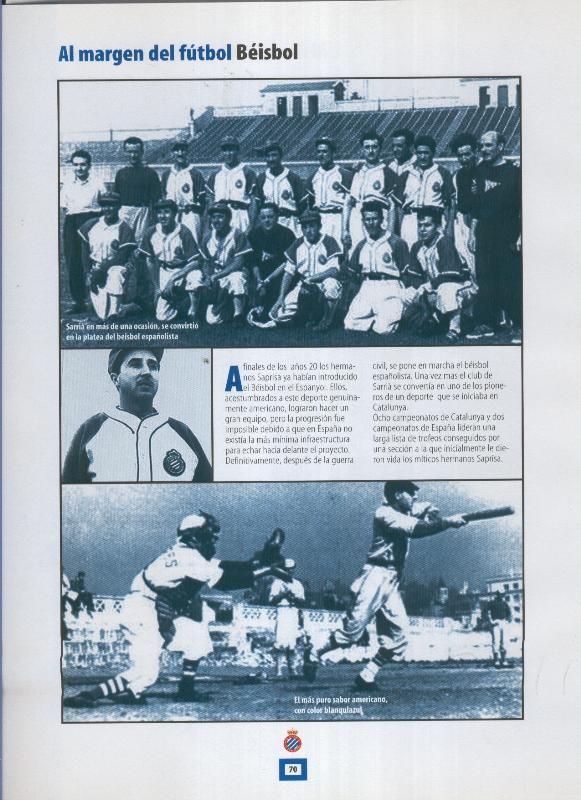 Espanyol Lamina 25: Seccion de Beisbol