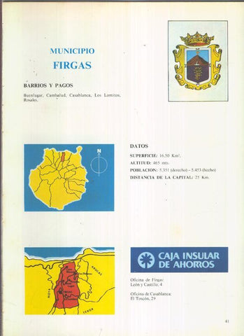 Municipio Canario de Firgas: 4 paginas, 7 fotos color