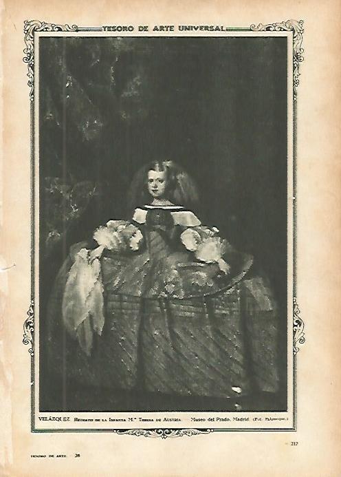 LAMINA 1361. VELAZQUEZ. La Infanta Ma; Teresa de Austria