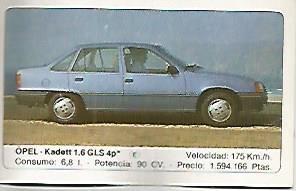CROMO 338 ALBUM COCHES MOTOR 16: OPEL KADETT 1.6 GLS