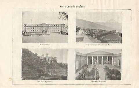 LAMINA ESPASA 18473: Hospital y Diputacion de Santa Cruz de Tenerife