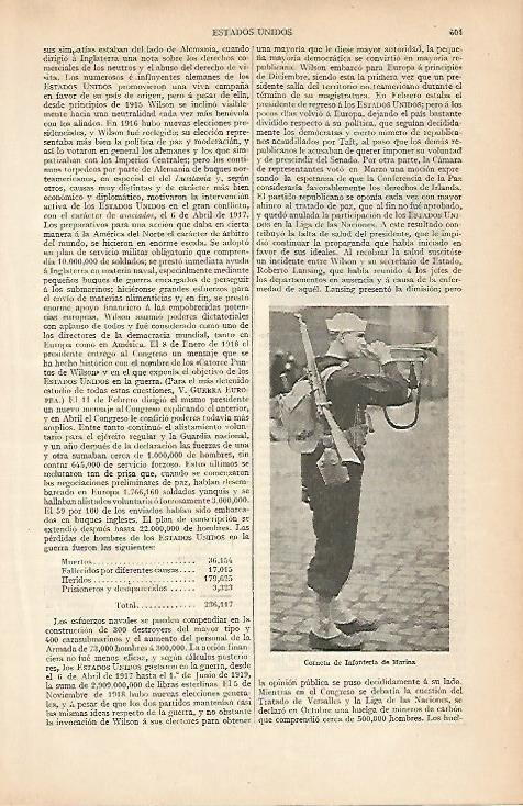 LAMINA ESPASA 7981: Corneta de Infanteria de Marina de Estados Unidos