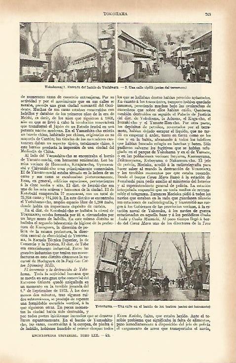 LAMINA ESPASA 1642: Vistas de Yokohama Japon