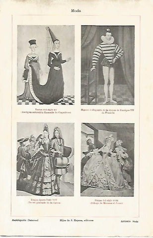 LAMINA ESPASA 5300: Moda de siglos XV XVI y XVII