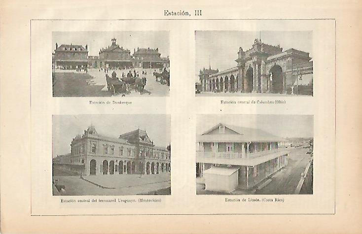 LAMINA ESPASA 7864: Estacion de Dunkerque de Columbus de Montevideo y de Limon