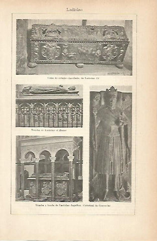 LAMINA ESPASA 8900: Ladislao Jagellon en la Catedral de Cracovia Polonia