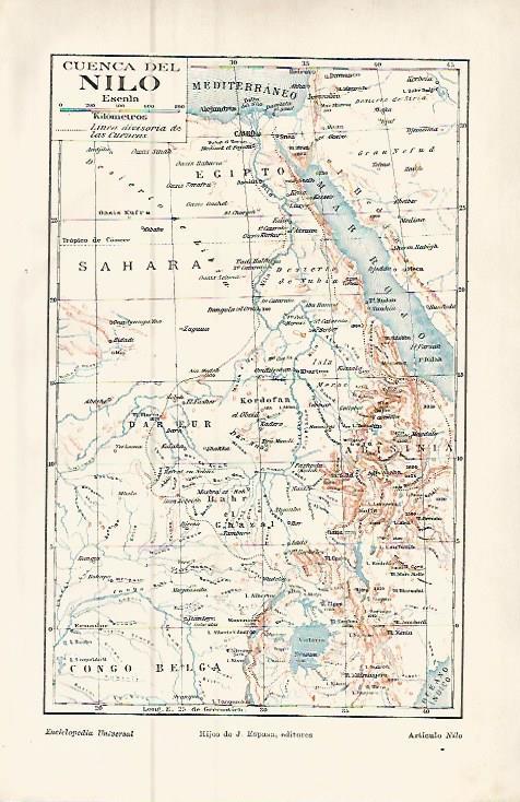 LAMINA ESPASA 9474: Mapa de la cuenca del rio Nilo