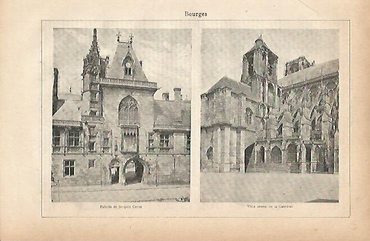 LAMINA ESPASA 11712: Vistas de Bourges Francia