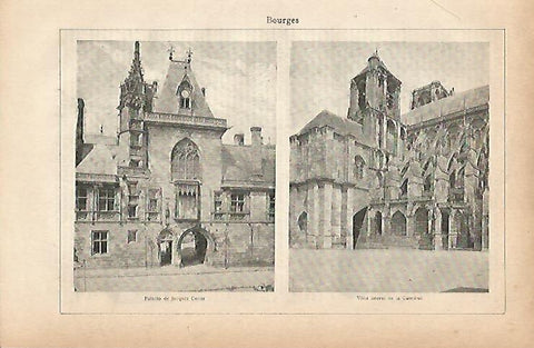 LAMINA ESPASA 11712: Vistas de Bourges Francia