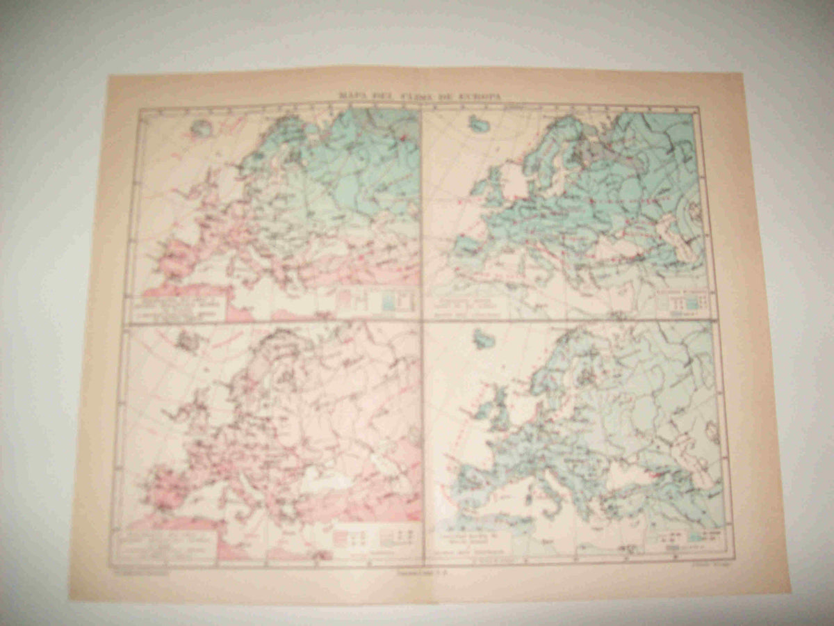LAMINA ESPASA 16434: Mapas del clima de Europa